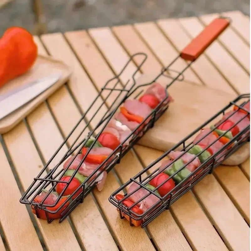 Wooden Handle BBQ Grilling Bas - Corn Dog Stick review and price
